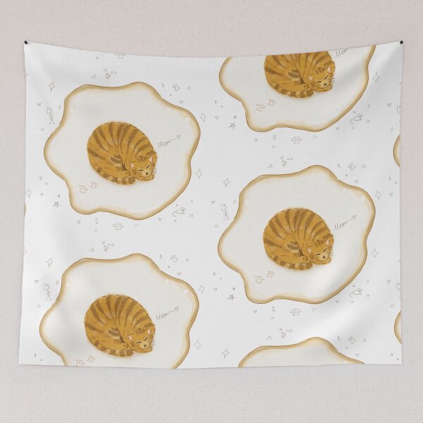 Item preview, Cute Ginger Cat Fried Egg Doodle Art designed and sold by KilLyNoir.