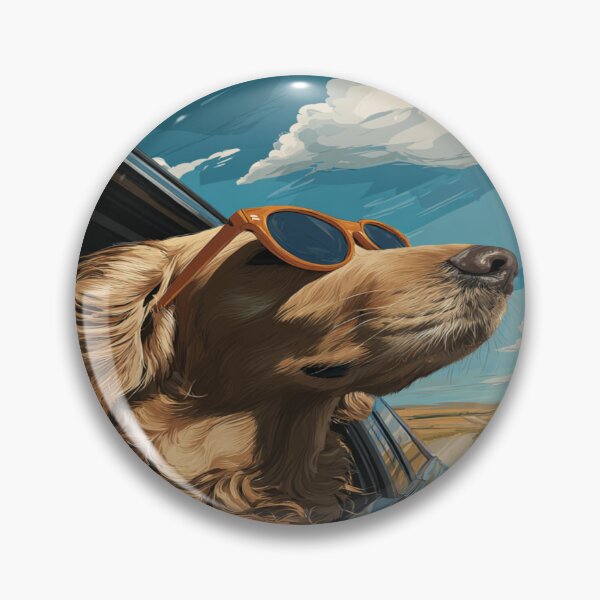 Item preview, Happy Dog Sunglasses Car Window Road Trip Adventure designed and sold by NicolasGlowArt.