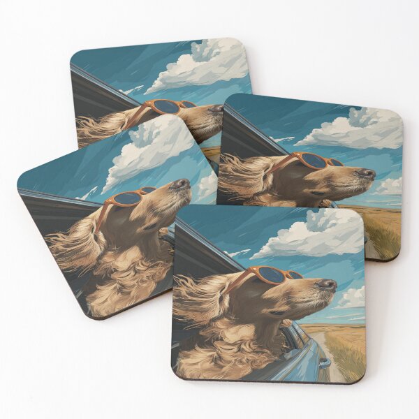 Item preview, Happy Dog Sunglasses Car Window Road Trip Adventure designed and sold by NicolasGlowArt.