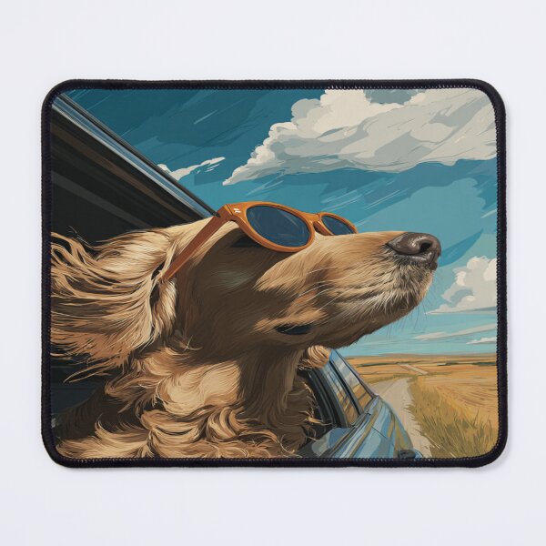 Item preview, Happy Dog Sunglasses Car Window Road Trip Adventure designed and sold by NicolasGlowArt.