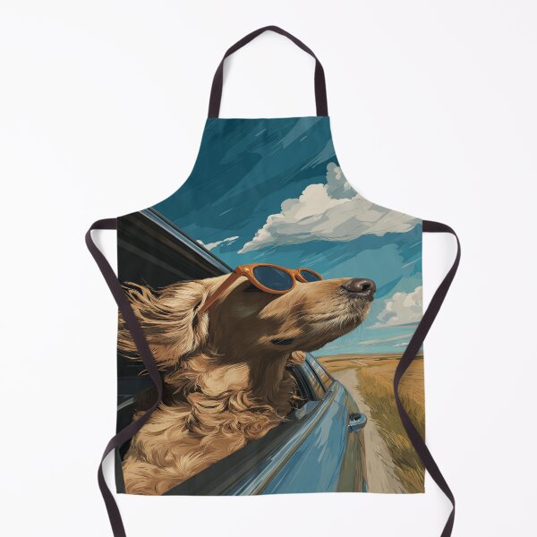 Item preview, Happy Dog Sunglasses Car Window Road Trip Adventure designed and sold by NicolasGlowArt.