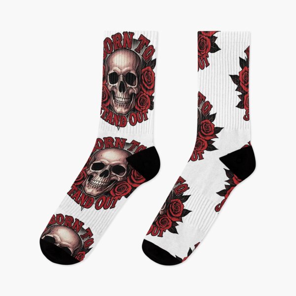 Item preview, Born To Stand Out Skull Rose Dark Aesthetic Streetwear Tattoo Style T-Shirt Design designed and sold by 1TruthMatrix.