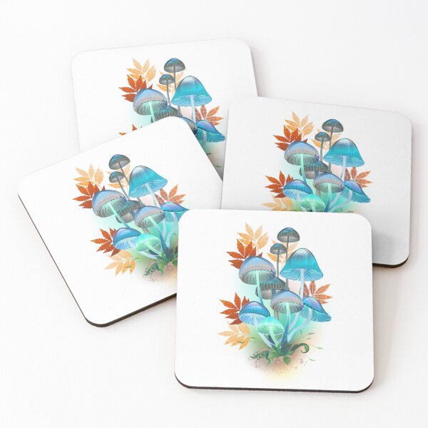 Item preview, Composition with blue mushrooms designed and sold by Blackmoon9.
