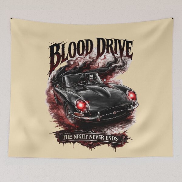 Item preview, Blood Drive Horror Classic Car Design designed and sold by Retro Arabica.
