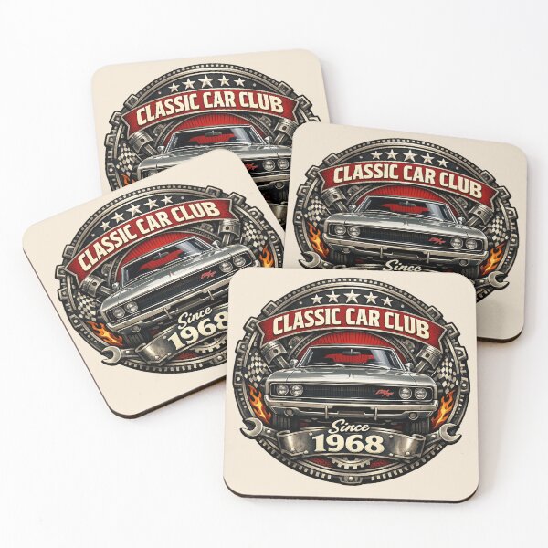 Item preview, Classic Car Club Since 1968 Vintage Muscle Car Badge designed and sold by Retro Arabica.