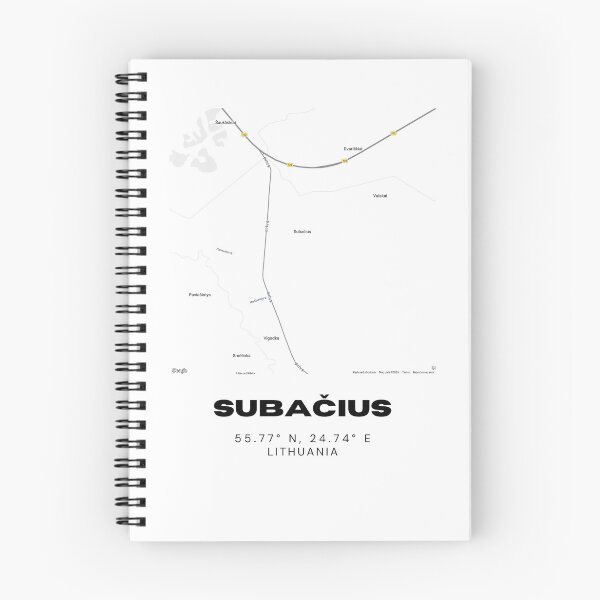 Item preview, Subačius Lithuania Minimalist Map Print | Contemporary City Map Poster designed and sold by RM-Journey.
