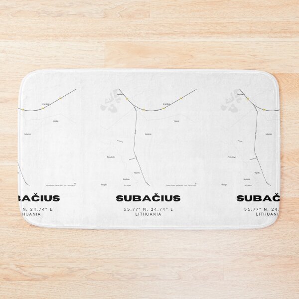 Item preview, Subačius Lithuania Minimalist Map Print | Contemporary City Map Poster designed and sold by RM-Journey.