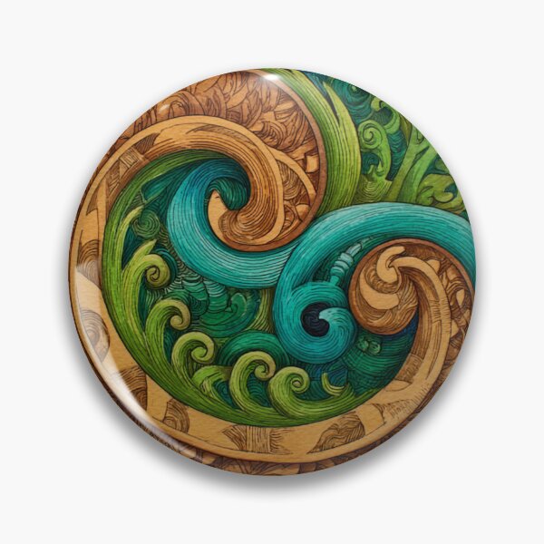Item preview, New Zealand Māori Paua Pattern Koru Design 891 designed and sold by GrinGalore.