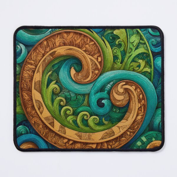 Item preview, New Zealand Māori Paua Pattern Koru Design 891 designed and sold by GrinGalore.