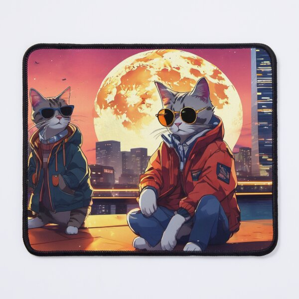 Item preview, City Rooftop Vibes: Cats in the Moonlight designed and sold by Eddy-Garcia.