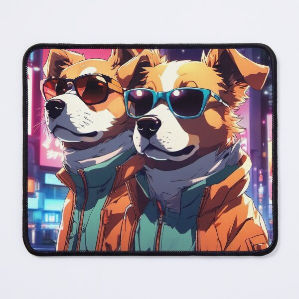 Item preview, City Lights Harmony: twin dogs in the night splendor of Tokyo designed and sold by Eddy-Garcia.