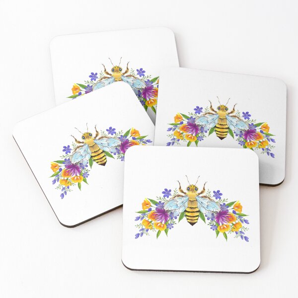Item preview, Honey bee with flowers designed and sold by Blackmoon9.