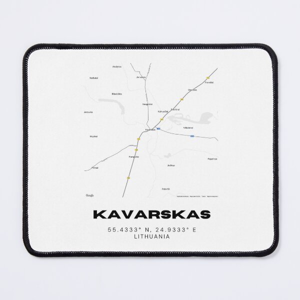 Item preview, Kavarskas Lithuania Minimalist Map Print | Contemporary City Art designed and sold by RM-Journey.