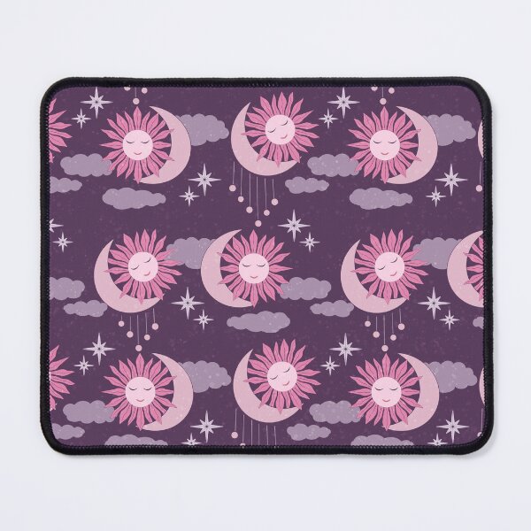 Item preview, Medium scale of Purple Pink Celestial Sun Moon Feminine Witchy Pattern designed and sold by DColourMuse.