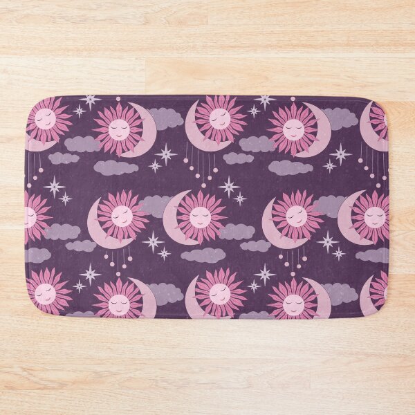 Item preview, Medium scale of Purple Pink Celestial Sun Moon Feminine Witchy Pattern designed and sold by DColourMuse.