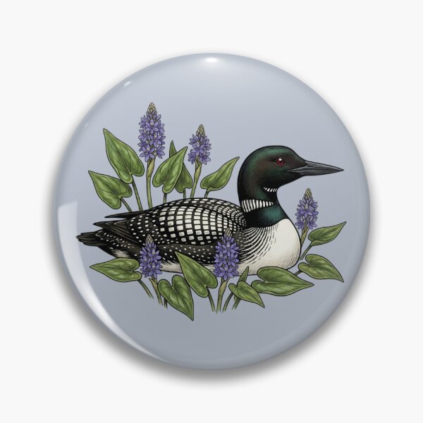 Item preview, Common Loon with Pickerelweed Wildflowers designed and sold by BirdsnStuff.