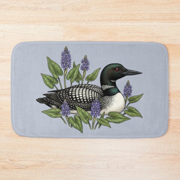 Item preview, Common Loon with Pickerelweed Wildflowers designed and sold by BirdsnStuff.