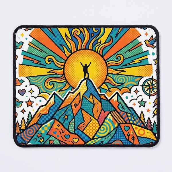 Item preview, Hiking Mountain Pop Art Bold Colorful Outdoors Sticker designed and sold by Poppy Volt.