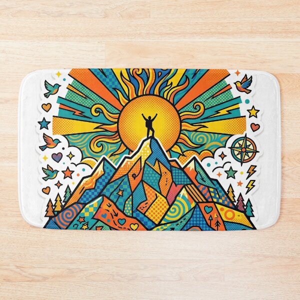 Item preview, Hiking Mountain Pop Art Bold Colorful Outdoors Sticker designed and sold by Poppy Volt.