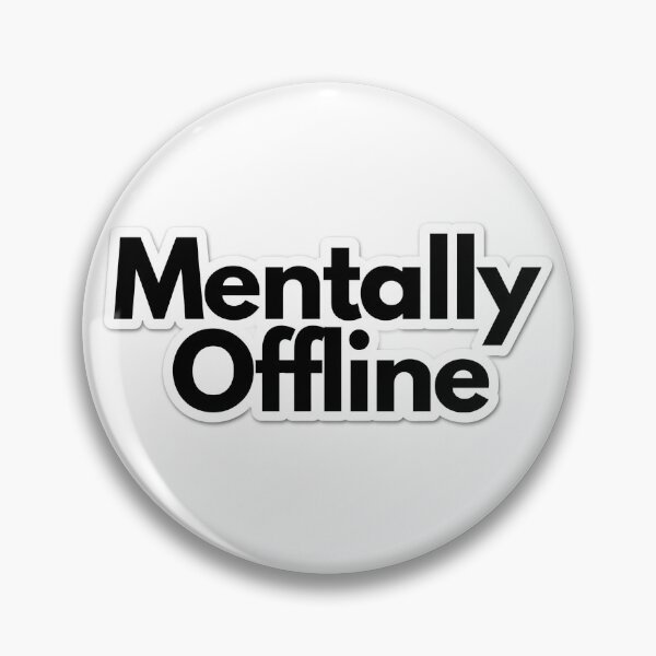 Artikelvorschau, „Mental offline“-Aufkleber, lustiges minimalistisches Zitat, nachvollziehbarer Stimmungsaufkleber entworfen und verkauft von CozyCramStudio.