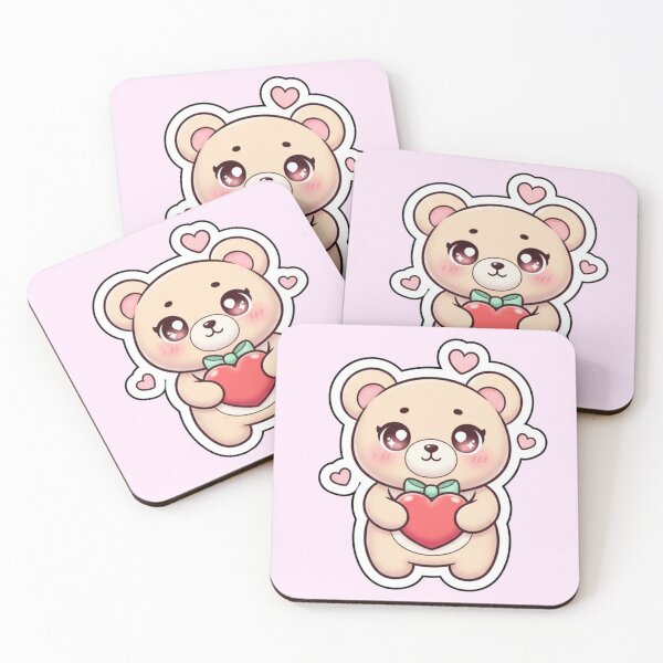 Item preview, Kawaii Bear Love Sticker Cute Teddy Heart designed and sold by yofeustore.