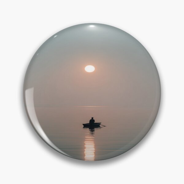 Item preview, Solitary Rower Sunset Reflection Calm Water Art designed and sold by NicolasGlowArt.
