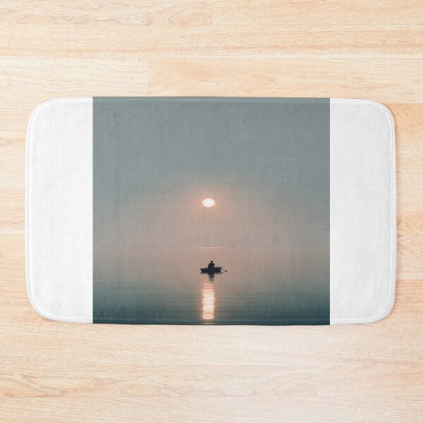 Item preview, Solitary Rower Sunset Reflection Calm Water Art designed and sold by NicolasGlowArt.