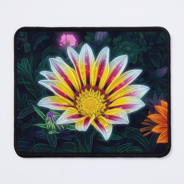 Item preview, Neon Gazania with Raindrops - Fractal Botanical Art designed and sold by Scoutic-Neon.