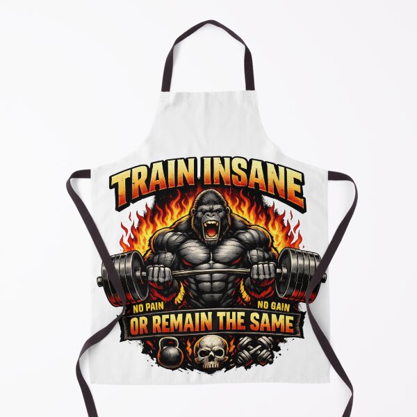 Item preview, Train Insane No Pain No Gain Gorilla Gym Motivation Hardcore Fitness T-Shirt Design designed and sold by Nixora.