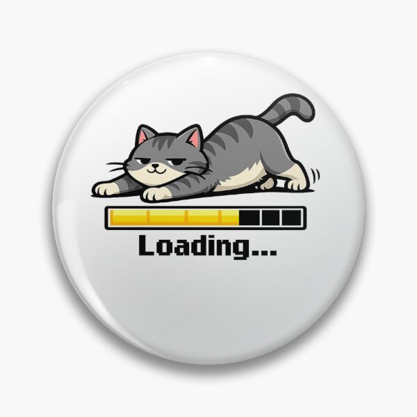 Item preview, Stretching Cat Loading Bar Funny Motivational Cartoon designed and sold by JVDesignsShop.