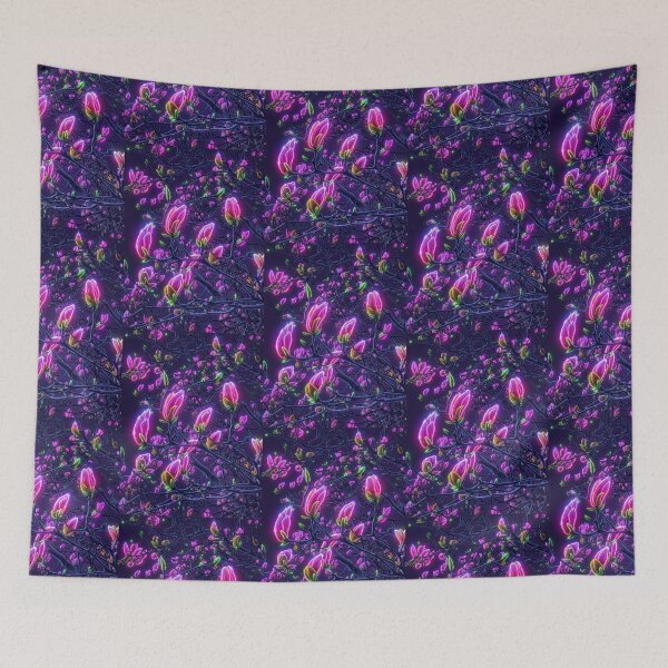 Item preview, Neon Magnolia Tree - Cyber Botanical Art designed and sold by Scoutic-Neon.