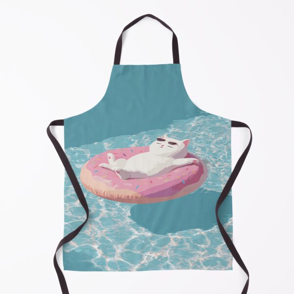 Item preview, Lazy Cat Donut Pool Float Summer Chill Vibes designed and sold by NicolasGlowArt.