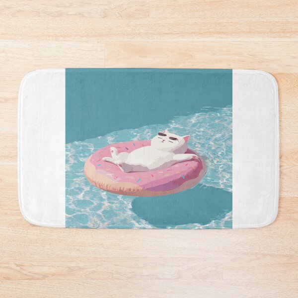 Item preview, Lazy Cat Donut Pool Float Summer Chill Vibes designed and sold by NicolasGlowArt.