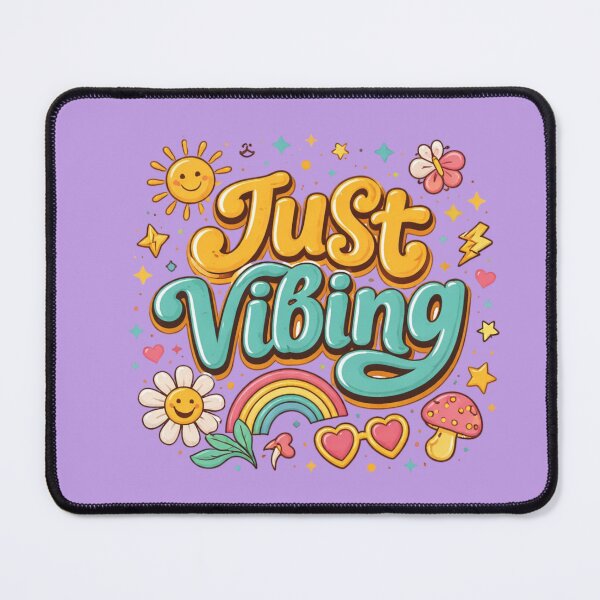 Item preview, Just Vibing Cute Retro Aesthetic Design | Positive Chill Mood Typography designed and sold by Sanika arts .