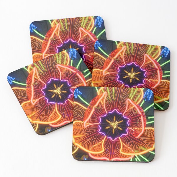 Item preview, Neon Tulip Portal - Macro Cyber Botanical Art designed and sold by Scoutic-Neon.