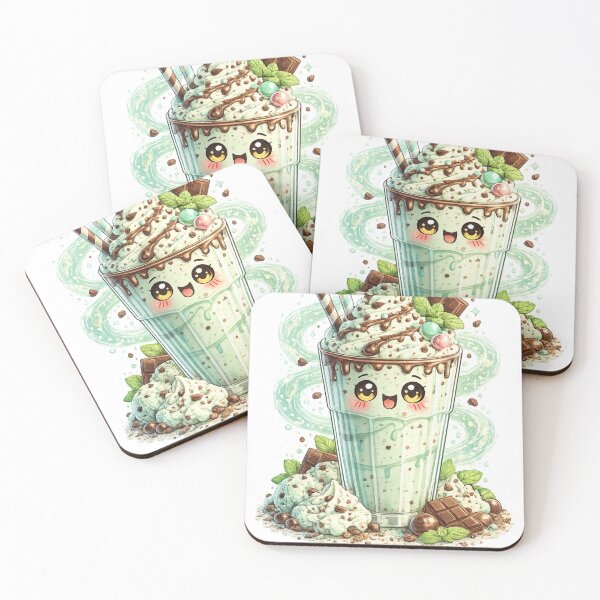 Item preview, Mint Chocolate Chip Milkshake Kawaii designed and sold by redsharkuk.