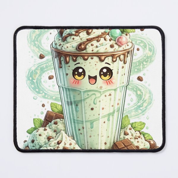 Item preview, Mint Chocolate Chip Milkshake Kawaii designed and sold by redsharkuk.