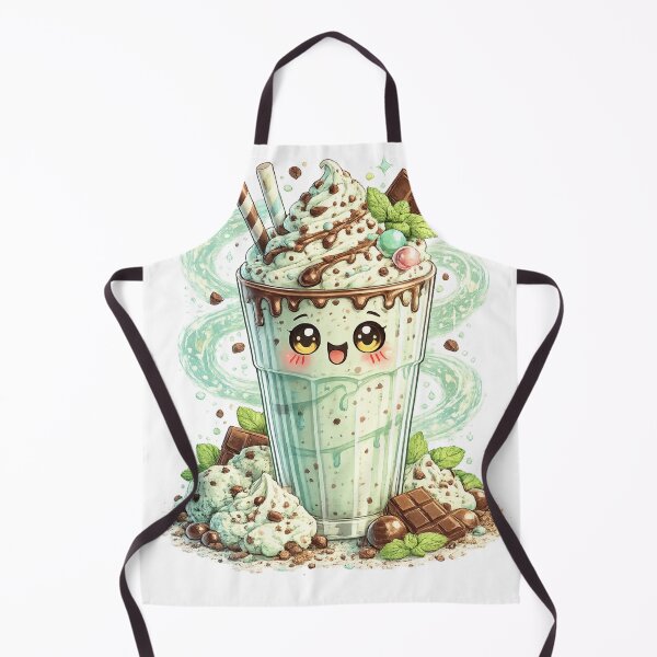 Item preview, Mint Chocolate Chip Milkshake Kawaii designed and sold by redsharkuk.
