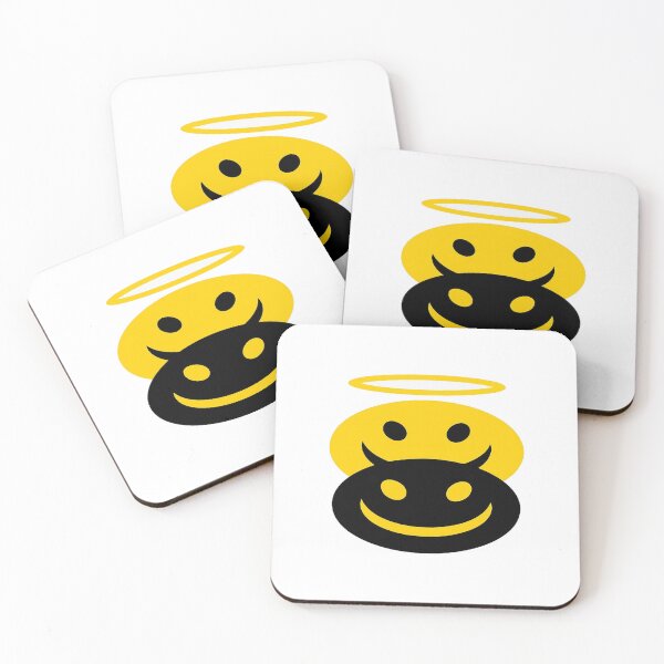 Item preview, Angel and Devil Dual Smiley Minimalist Good vs Evil Aesthetic Design for Trendy Streetwear designed and sold by Bright Nest Studio.