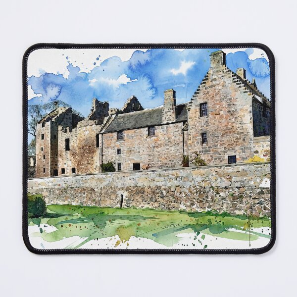 Item preview, Watercolour illustration of Aberdour Castle, Fife, Scotland designed and sold by davidelder.