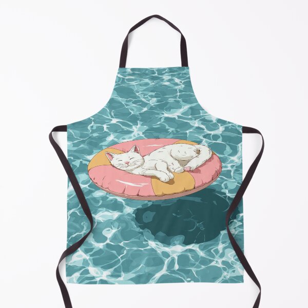 Item preview, Relaxing Cat Pool Float Summer Vacation Kitty designed and sold by NicolasGlowArt.