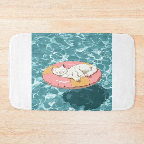 Item preview, Relaxing Cat Pool Float Summer Vacation Kitty designed and sold by NicolasGlowArt.