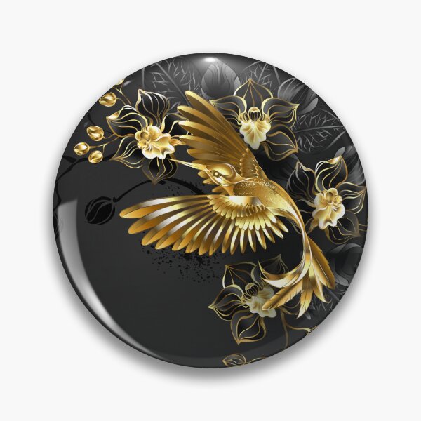 Item preview, Jewelry hummingbird with black orchids designed and sold by Blackmoon9.