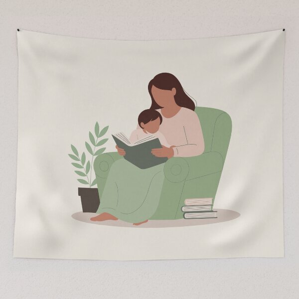 Item preview, Bookish Mom Reading With Child designed and sold by TrendMorphic.