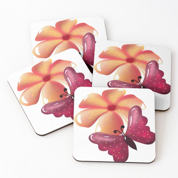 Item preview, Butterfly and Flower Aesthetic Pink Orange Cute Floral Nature Design designed and sold by HopeAndHustle.