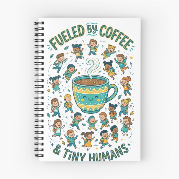 Item preview, Camiseta para profesores "Alimentado por café y niños pequeños" - Regalo divertido para profesores - Juego de palabras para profesores designed and sold by MagicalThreads.