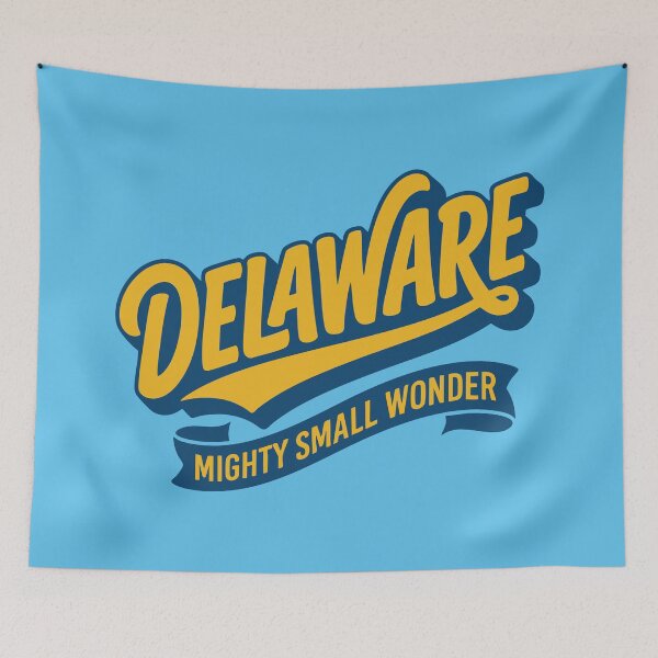 Item preview, Delaware Mighty Small Wonder Retro State Pride designed and sold by Cozy-Old-Pub.