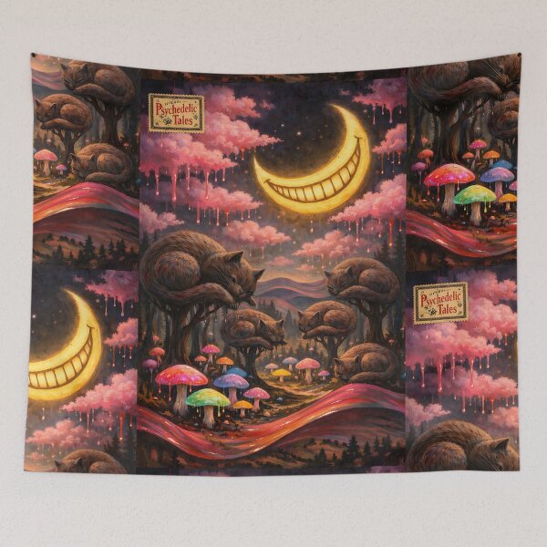 Item preview, The Grinning Cheshire Landscape - Trippy Psychedelic Art designed and sold by bapupa.