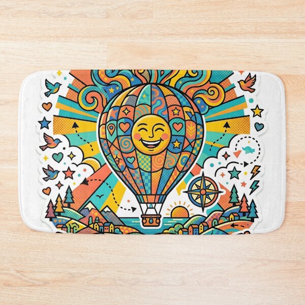 Item preview, Hot Air Balloon Pop Art Bold Colorful Travel Wanderlust Sticker designed and sold by Poppy Volt.