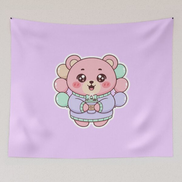 Item preview, Kawaii Bear Coffee Sticker Cute Cozy Teddy Aesthetic designed and sold by yofeustore.